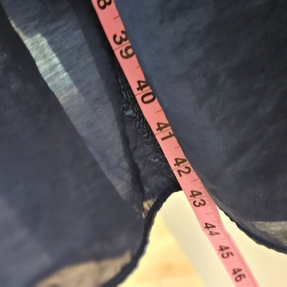 Abercrombie & Fitch Emerson Poplin Puff Sleeve Dress Size XS Navy - Picture 7 of 12